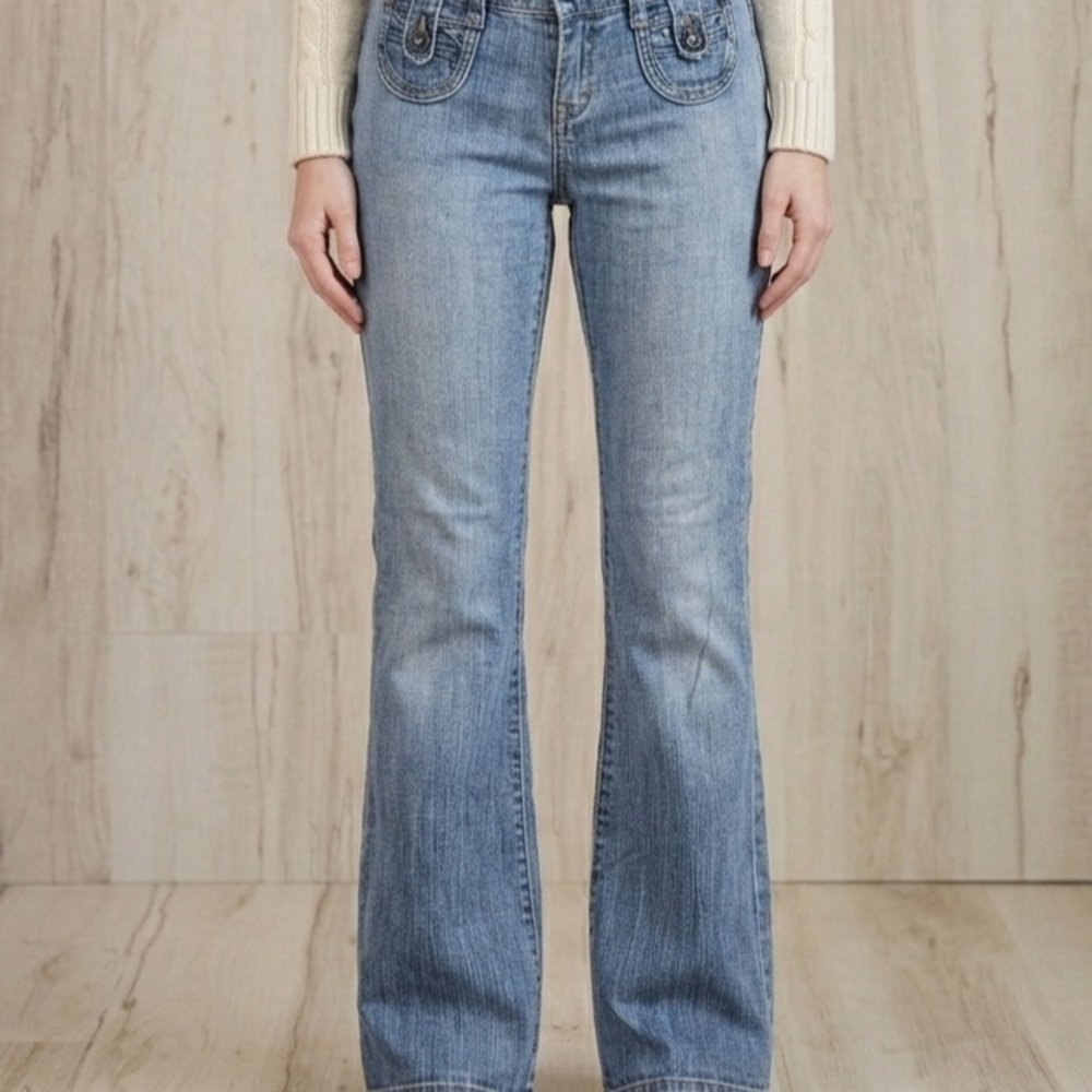 Old Navy Diva Series Y2K Boho Low Rise Flare Jeans Women's Medium Wash Size 2